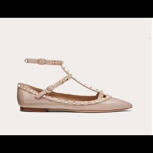 Valentino PATENT ROCKSTUD CAGED BALLET FLAT